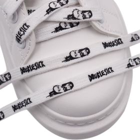 Weiou Manufacturer Hot Selling Printing Cartoon And Character White Flat High Quality Polyester Printed shoelaces