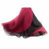 Women 2-Layer Reversible Chiffon Wine Red Black Ballet Skirt Waist Tie Long Dance Wrap Skirt, 58cm