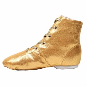 Women's Jazz Dance Boots Practice Dancing Shoes with Suede Split-Sole,Gold