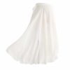 Women Long Chiffon Sheer Wrap Skirt Asymmetric Ballet Dance Skirt Dancewear, White, 80cm