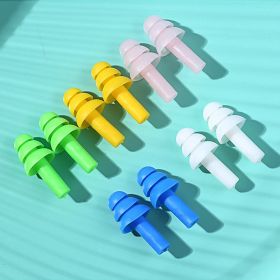 5pairs Solid Color Silicone Noise-cancelling Swimming Earplugs