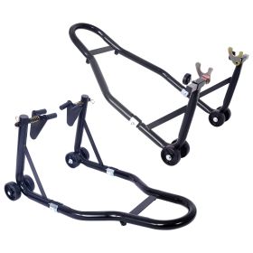 Motorcycle Stand 1000LB Sport Bike Front and Rear Wheel Lift Swingarm Paddock Stands Black U