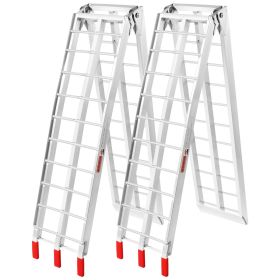 VEVOR Aluminum Ramps, 1500 lbs Folding Loading Ramps for Pickup Trucks Bed, Trailers Ramp with Load Straps for Dirt Bike, UTV, ATV, Trucks, Lawn Mower