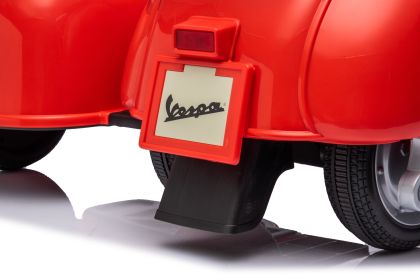 6V LICENSED Vespa Scooter Motorcycle with Side Car for kids, Red