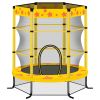 55 Inch Kids Trampoline with Safety Enclosure Net, 4.5FT Outdoor Indoor Trampoline for Kids (Yellow)