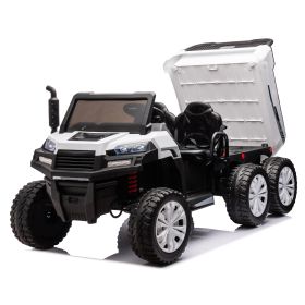 24V 2-Seater UTV-XXL Ride On Truck with Dump Bed for kid,Ride On 4WD UTV with 6 Wheels,Foam Tires, Suitable for Off-Roading,remote control,Three-Point