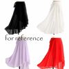 Women Long Chiffon Sheer Wrap Skirt Asymmetric Ballet Dance Skirt Dancewear, White, 80cm