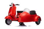 12V LICENSED Vespa Scooter Motorcycle with Side Car for kids, Red