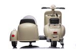 12V LICENSED Vespa Scooter Motorcycle with Side Car for kids, Gray