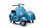 12V LICENSED Vespa Scooter Motorcycle with Side Car for kids, Blue