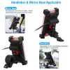 Handlebar Mirror Mobile Phone Holder Bicycle Bike Motorcycle Bracket Mount for 4in-6.5in Screen USB Rechargeable