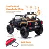 Ride on Car 24V car for Kids & Parents, Battery Powered Toy Car with Remote Control, Bluetooth,Front back button,Safety Belt