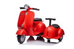 6V LICENSED Vespa Scooter Motorcycle with Side Car for kids, Red