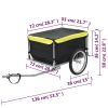 Bike Trailer Black and Yellow 143.3 lb