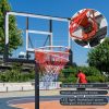 Portable Basketball Hoop Basketball System 4.76-10ft Height Adjustable for Youth Adults LED Basketball Hoop Lights, Colorful lights, Waterproof,Super