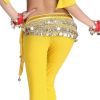 Yellow Belly Dance Scarf With Gold Coins Belt Velvet Skirt