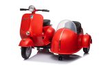 12V LICENSED Vespa Scooter Motorcycle with Side Car for kids, Red