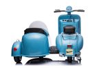 12V LICENSED Vespa Scooter Motorcycle with Side Car for kids, Blue