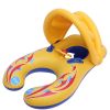 With canopy parent-child version thickened mother and child seat swimming circle removable sunshade canopy infant and toddler swimming seat boat