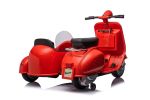 12V LICENSED Vespa Scooter Motorcycle with Side Car for kids, Red