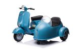 12V LICENSED Vespa Scooter Motorcycle with Side Car for kids, Blue