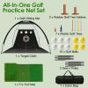 10x7FT Golf Practice Net Golf Training Aids Driving Hitting Nets with Tri-Turf Golf Mat Target Cloth 10 Golf Balls 7 Golf Tees 2 Rubber Golf Tee Holde