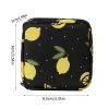 Waterproof black lemon Bag Girl Women Tampon Sanitary Pad Pouch Organizer Bag Travel Portable Cute Makeup Bag Square Napkin Case