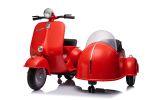 12V LICENSED Vespa Scooter Motorcycle with Side Car for kids, Red