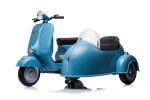 12V LICENSED Vespa Scooter Motorcycle with Side Car for kids, Blue