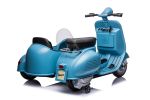 12V LICENSED Vespa Scooter Motorcycle with Side Car for kids, Blue