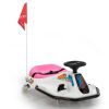 24V brushless drift car,Toddler Ride on Car, Music, Bluetooth --White pink