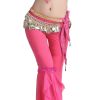 Rose Belly Dance Scarf With Gold Coins Belt Velvet Skirt