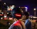 Intelligent Bluetooth helmet for bicycle sports protection. (Brake warning light, light sense mode (flash, tide)