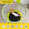 4FT Trampoline for Kids - 48" Indoor Mini Toddler Trampoline with Enclosure, Basketball Hoop and Ball Included, Arc Designed and Full Surrounded for E