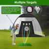 10x7FT Golf Practice Net Golf Training Aids Driving Hitting Nets with Tri-Turf Golf Mat Target Cloth 10 Golf Balls 7 Golf Tees 2 Rubber Golf Tee Holde