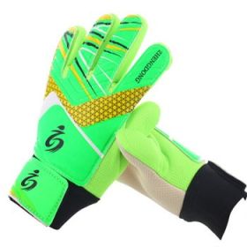 Kid's soccer goalkeeper gloves guantes de portero for children 5-16 years old soft goalkeeper gloves children riding scooters sp (Color: Green, size: 6)