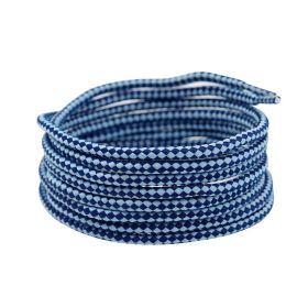 Weiou Cheap Hot Sale Top10 Round Dark Blue-Light Blue Shoestring Striped Double Color Unisex Fashion Shoe laces (Color: #81	Dark Blue-Light Blue, Length: 200CM)