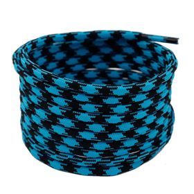 Weiou Cheap Hot Sale Top10 Round Black Blue Rhombus Grain Shoestring Striped Double Color Unisex Fashion Shoe laces (Color: #82	Blue-Black, Length: 160CM)