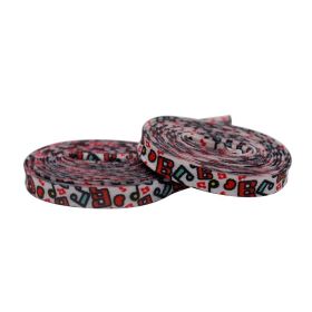 Weiou Manufacturer Wholesale Trendy Design Heat Transfer Printed Musical Note Differentiated Shoelaces match Sneaker (Color: #3772 Red-white-pink, Length: 200CM)