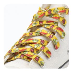 Weiuou Multi colored Fashion Unique Heat Transfer Printed  Shoelaces Polyester Cotton Flat Shoe Laces (Color: #740 Yellow, Length: 160CM)