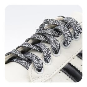 Weiou Hot sale New Colors Shoelaces Colorful Flat Canvas Sneaker Lace Basketball Shoe Lace (Color: #749 Black/White, Length: 200CM)