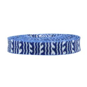 Weiou Custom Printed Logo Wide Sublimation Draw Cord Polyester Flat Colorful Shoelace for Sneakers and Shoes (Color: #739 Blue-White, Length: 120CM)