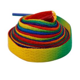 Weiou Manufacturer Flat Shoestring for Sneakers Rainbow Laces for Garments Shoe Laces with Good Price and Fashion Design (Color: Rainbow, Length: 120CM)