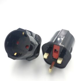 Multifunctional EU Euro European to UK Plugs Adapter Power Converter Plugs 2 Pin Socket Travel 250V 13A Universal Adaptor (Color: Black)