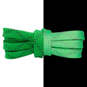 Weiou Manufacturer 0.8cm wide 3M color flat reflective shoelace Charms shoelace Women's Shoes120cm support custom color style (Color: #4258	Grass green, Length: 120CM)