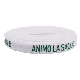 Weiou Shoe Accessories Fashionable Design Printing Animo La Sall Letter White Flat Polyester Printed Shoelaces (Color: Green -White, Length: 150cm)