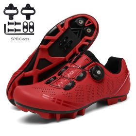 Road Bike Shoes Men Cycling Sneaker Mtb Cleat Shoes Flat Speed Sneakers Women Racing Bicycle Sneaker Mountain Biking Boots Spd (Color: red mtb, size: 42)