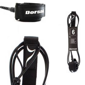 DORSAL Premium ProComp Surfboard 6 7 8 9 10 FT Surf Leash - Black (Color: Black, size: 6 FT)