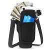 Water Bottle Carrier Bag Neoprene Water Cup Pouch Water Bottle Holder with Adjustable Strap Phone Pocket for Walking Travel Camping