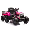 Ride on Tractor with Trailer,24V Battery Powered Electric Tractor Toy, 200w*2motor 1.86-4.97MPH/Remote Control,electric car for kids,Three speed adjus